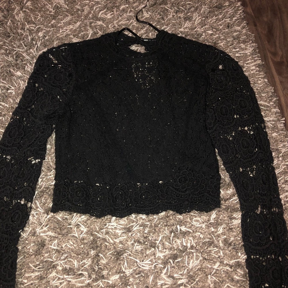 Forever 21 long sleeve lace halter, turtle neck
